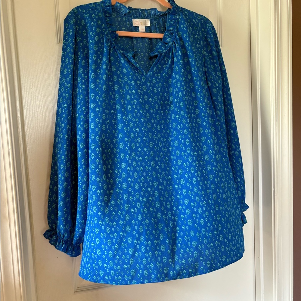 Belle by Kim Gravel Royal Blue Blouse